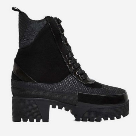 Black Combat Boots Brand New Never Worn Sz.8/8.5 - Picture 7 of 8